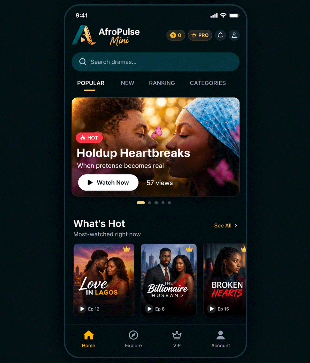 AfroPulseMini African short dramas and stories app