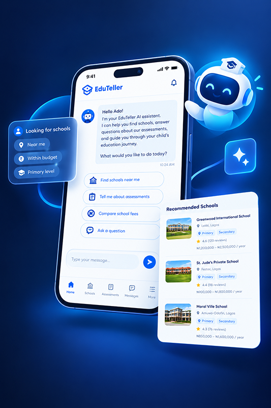 Eduteller AI-assisted school recommendation concept