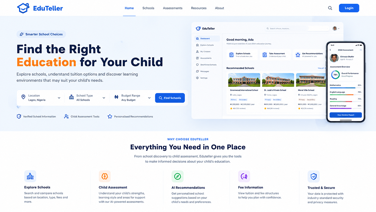 EduTeller education and school discovery platform