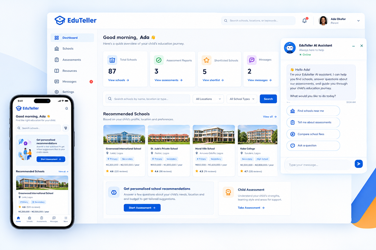 Eduteller platform interface