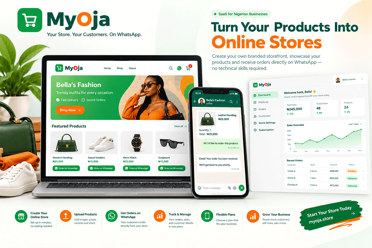 MyOja e-commerce SaaS platform and merchant dashboard